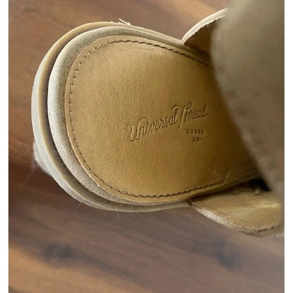 Universal Thread Edwina Open Toe Block Heel Booties Taupe Color Women's sz 11 - Picture 9 of 10